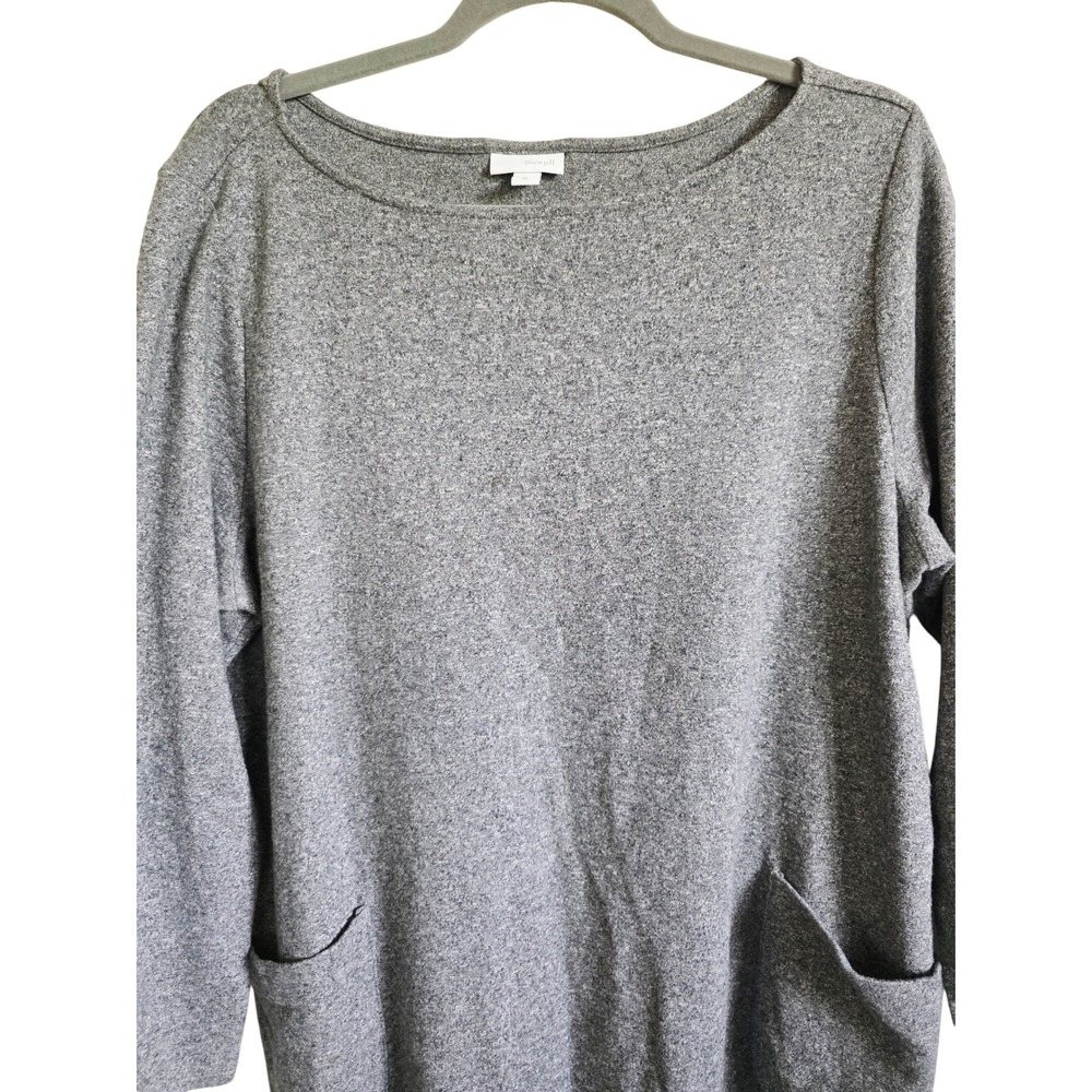 J. Jill Pure Jill Tunic Top Womens XL Gray Long Sleeve Relaxed Fit Pockets